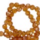Faceted glass beads 4mm round Russet brown-pearl shine coating